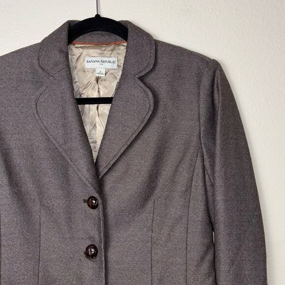 Banana Republic Brown Blazer single breasted button front women's 6 w/pockets - Picture 11 of 16